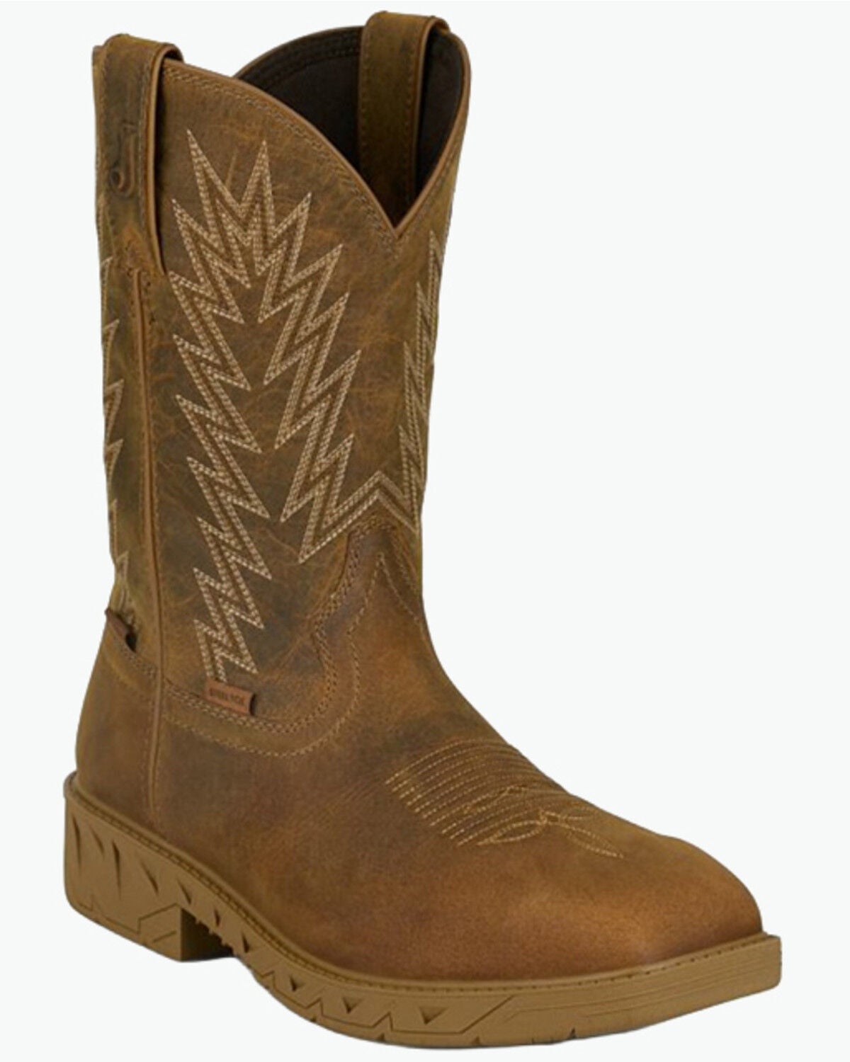 Justin Men's 11" Blinder Pull-On Work Boots - Steel Toe, Brown, hi-res