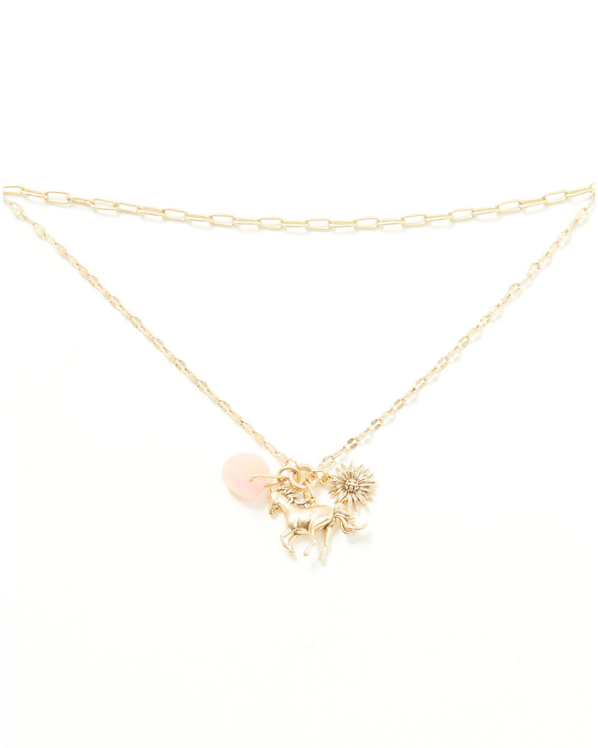 Image #1 - Lainey Wilson Women's Country Cool Horse Charm Layered Necklace, Gold, hi-res