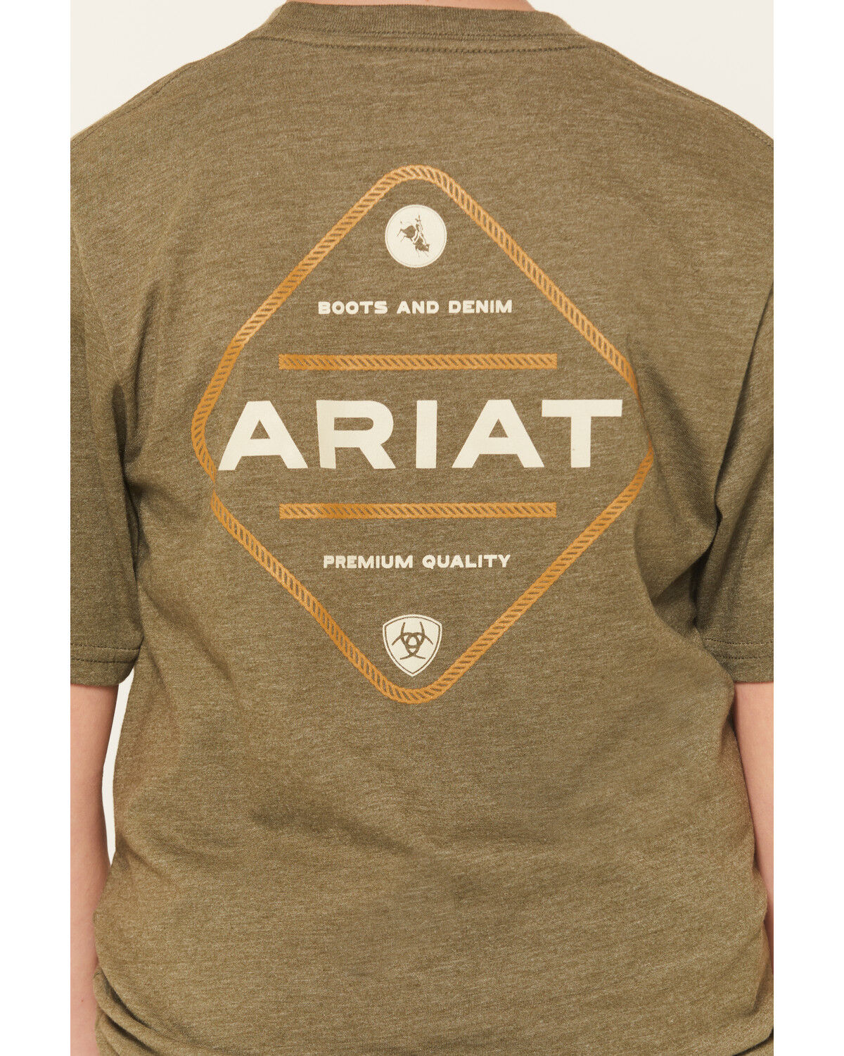 Image #4 - Ariat Boys' Roped Diamond Short Sleeve Graphic T-Shirt, Green, hi-res