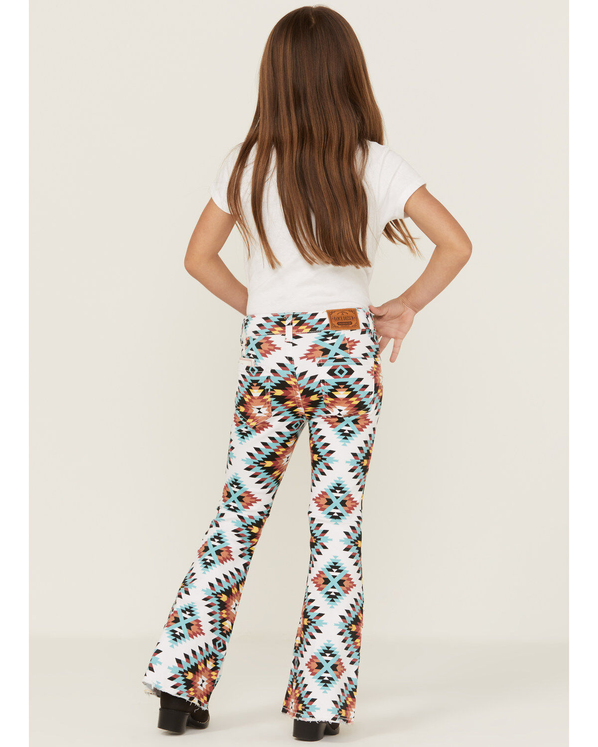 Image #3 - Ranch Dress'n Girls' Santa Fe Southwestern Print Flare Jeans, Multi, hi-res