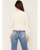 Image #4 - Yura Women's Solid Smocked Long Sleeve Tie-Front Shirt, Cream, hi-res