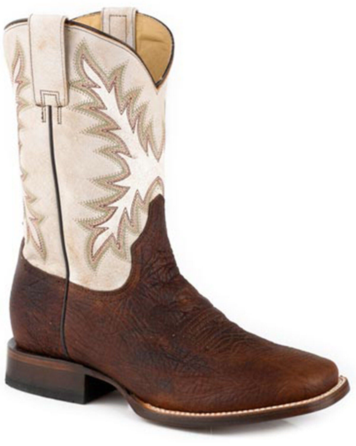 Stetson Men's Cole Western Boots - Broad Square Toe, Brown, hi-res
