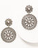 Prime Time Jewelry Women's Concho Silver & Pink Chandelier Earrings, Silver, hi-res