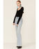 Panhandle Women's Cinch Front Rib Knit Top, Black, hi-res