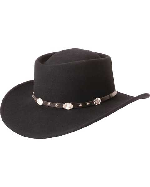 Silverado Gambler Felt Western Fashion Hat, Black, hi-res