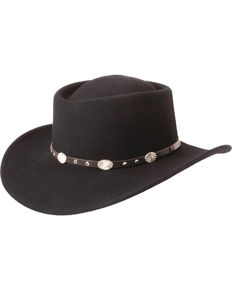 Silverado Gambler Wool Felt Hat, Black, hi-res