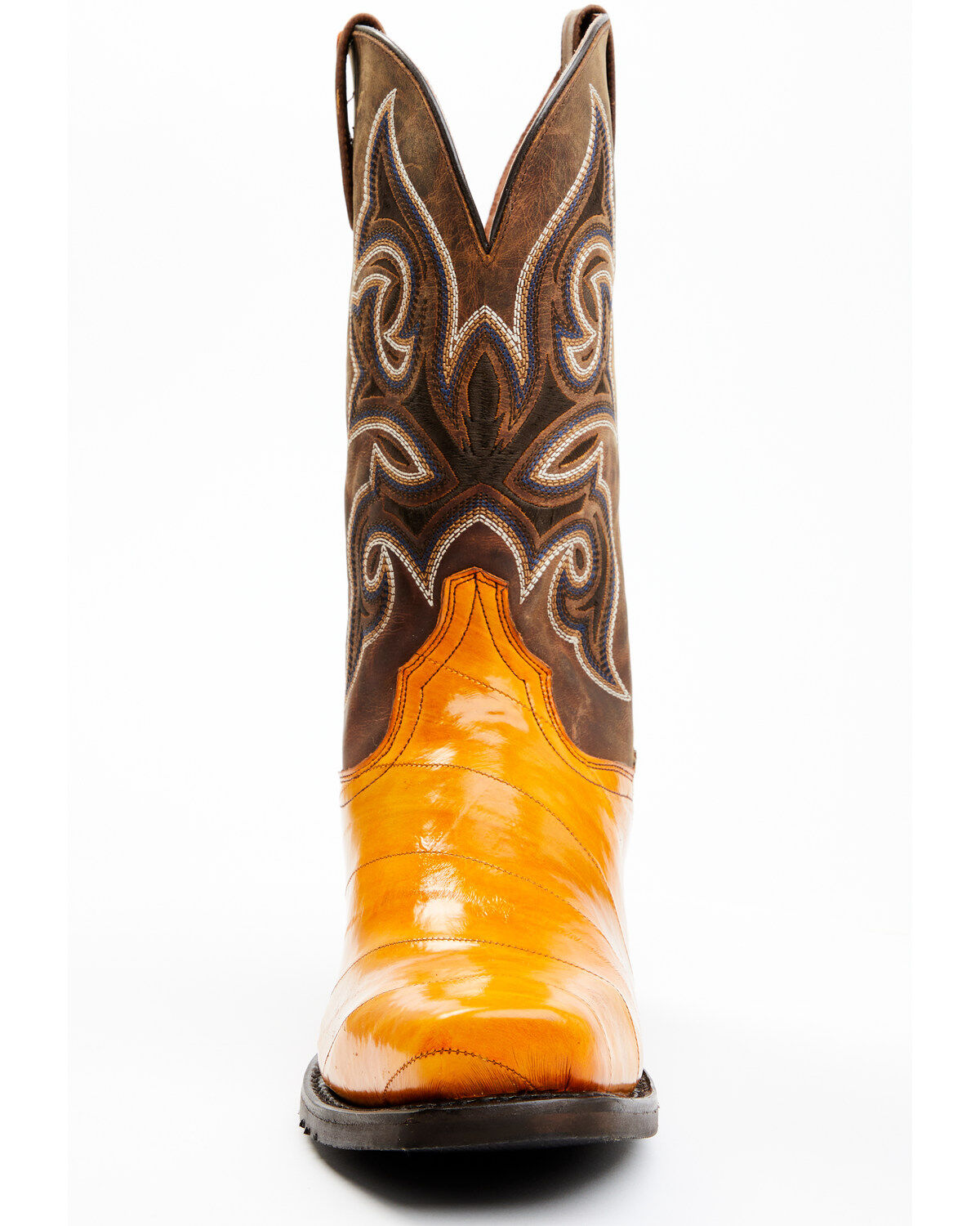 Image #4 - Dan Post Men's Eel Exotic Western Boots - Square Toe, Brown, hi-res