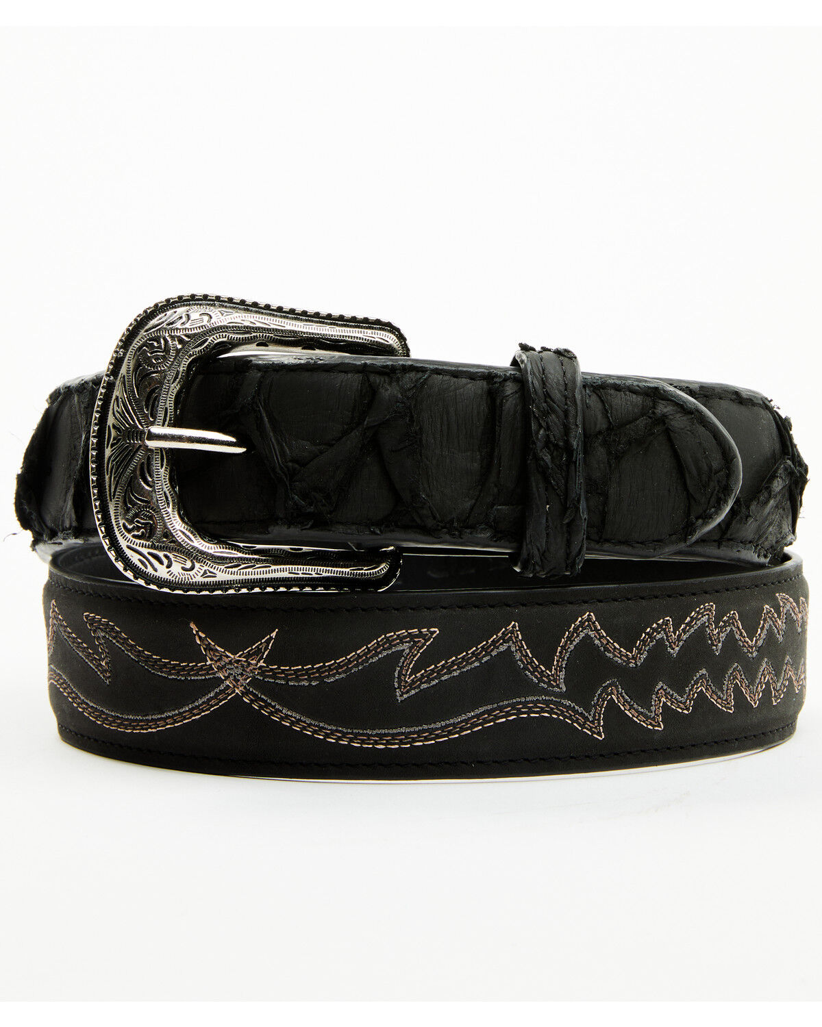 Cody James Men's Exotic Pirarucu Billet Belt, Black, hi-res