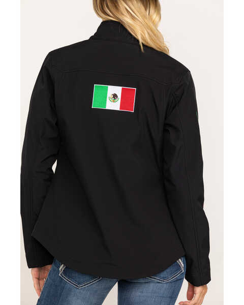 Ariat Women's Classic Team Mexico Flag Softshell Jacket, Black, hi-res