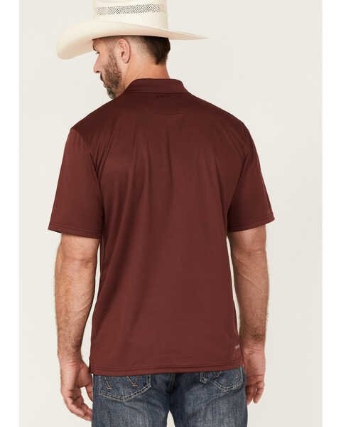 Ariat Men's Solid Tek Short Sleeve Polo Shirt , Maroon, hi-res