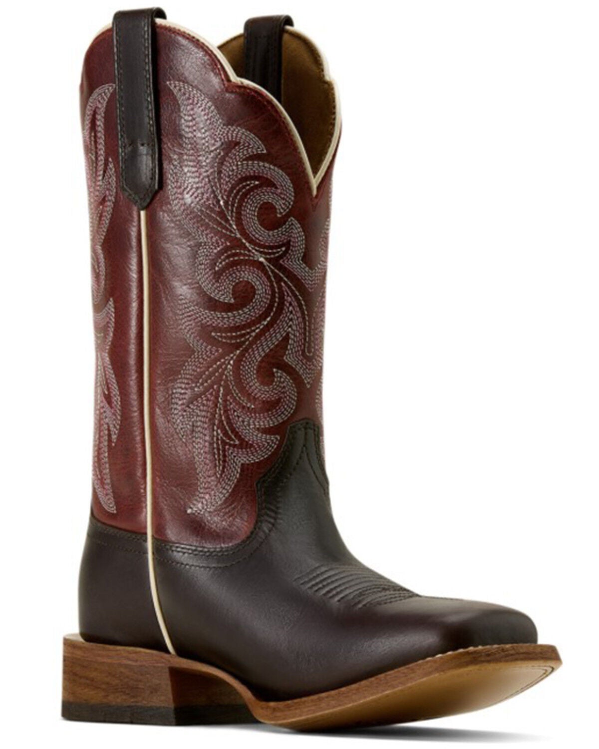 Ariat Women's County Lane Western Boots - Broad Square Toe, Chocolate, hi-res