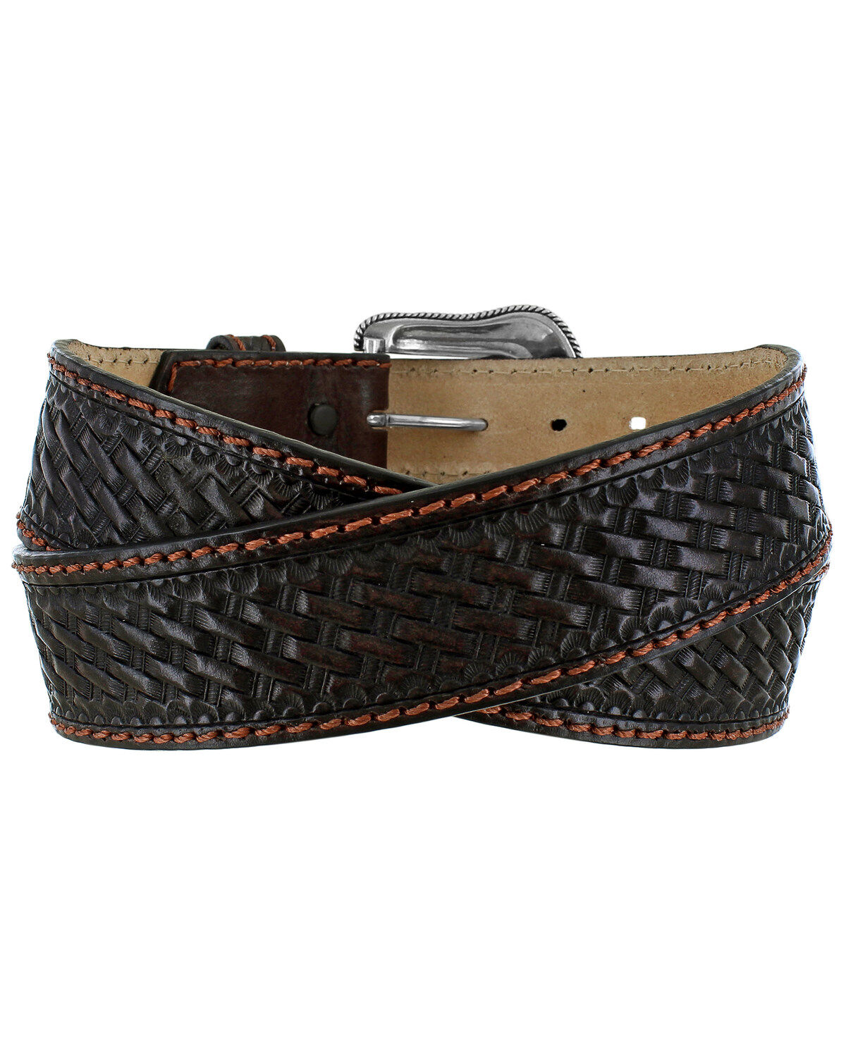 Image #2 - Justin Men's Brown Beaumont Western Belt, , hi-res