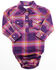 Shyanne Infant Girls' Dark Purple Long Sleeve Snap Flannel Onesie , Purple, hi-res