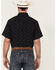 Panhandle Men's Performance Paisley Print Short Sleeve Button Down Western Shirt , Charcoal, hi-res