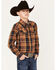 Image #2 - Cody James Boys' Plaid Print Long Sleeve Snap Western Flannel Shirt, Brown, hi-res