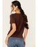 Image #4 - Shyanne Women's Rhinestone Horseshoe Short Sleeve Graphic Tee, Mahogany, hi-res