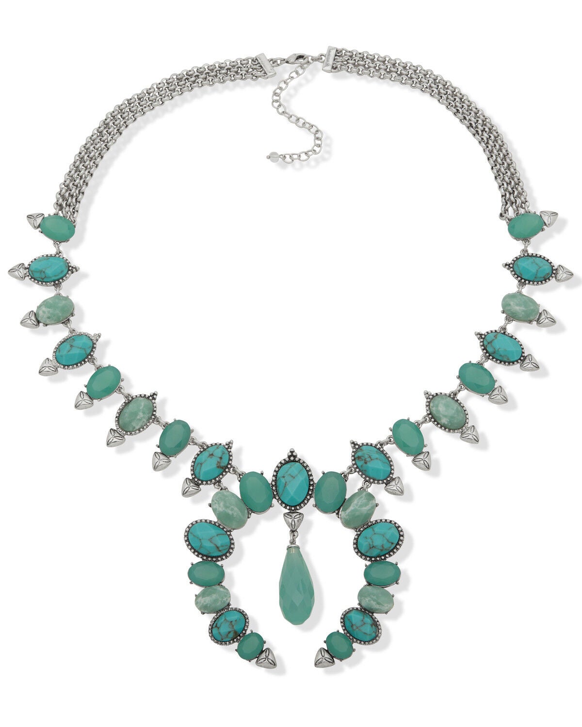 Image #1 - Lainey Wilson Women's Blue Moonshine Squash Blossom Statement Necklace, Silver, hi-res