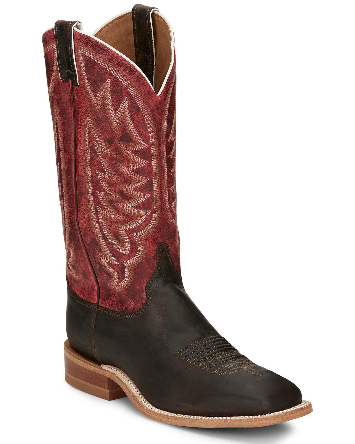 Image #1 - Justin Men's Andrews Chocolate Western Boots - Broad Square Toe, , hi-res
