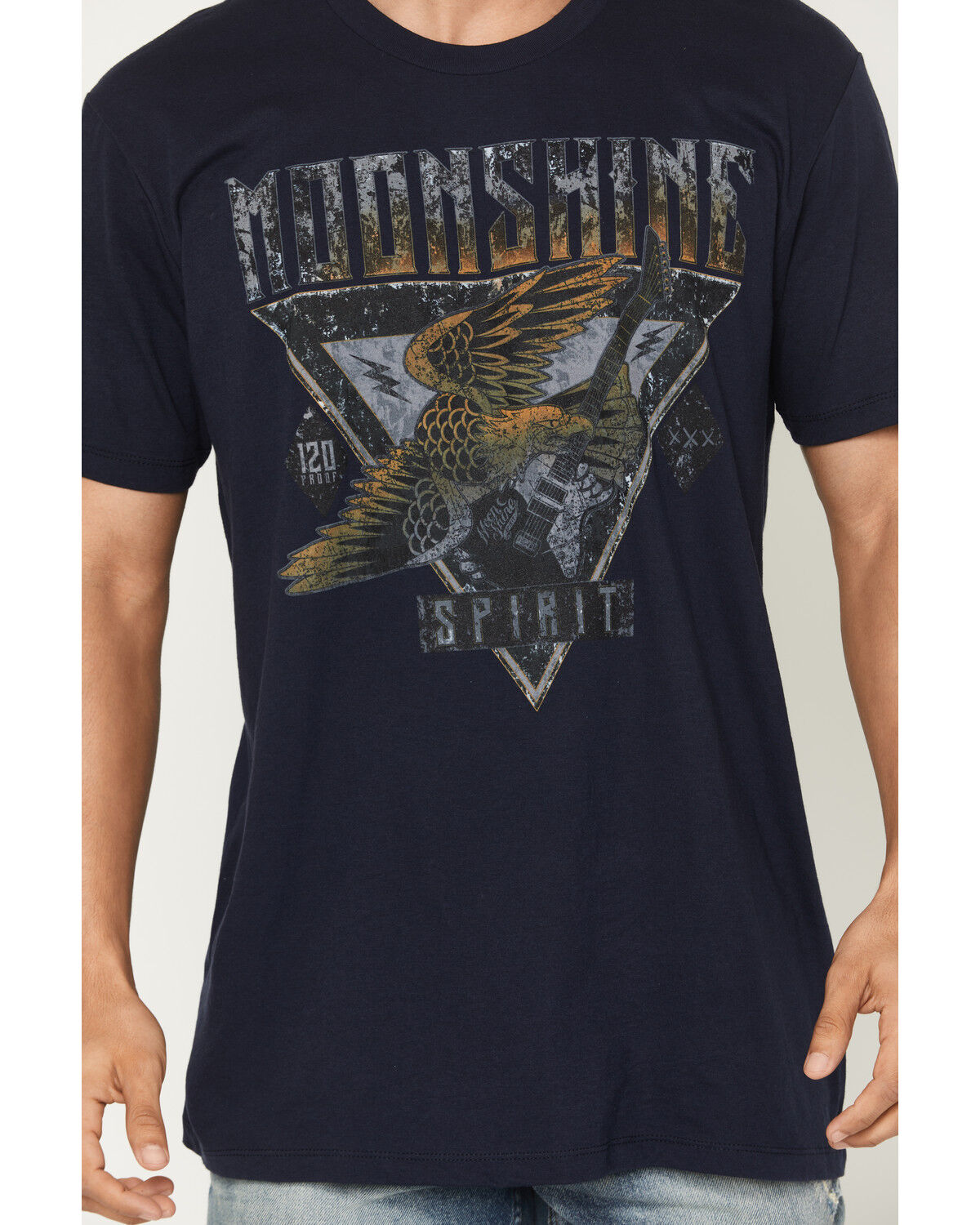 Image #3 - Moonshine Spirit Men's R and R Eagle Short Sleeve Graphic T-Shirt, Navy, hi-res