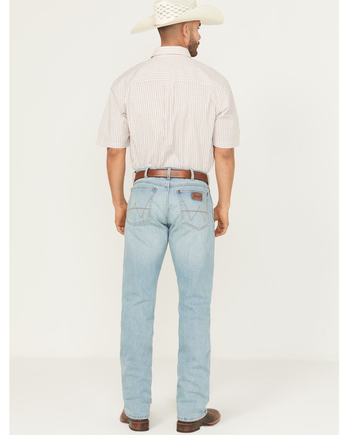 Image #3 - Wrangler Retro Men's 88MWZ Mendenhall Light Wash Slim Straight Stretch Denim Jeans, Light Wash, hi-res