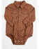 Image #1 - Wrangler Infant Boys' Boot Barn Exclusive Geo Print Long Sleeve Snap Onesie, Brown, hi-res
