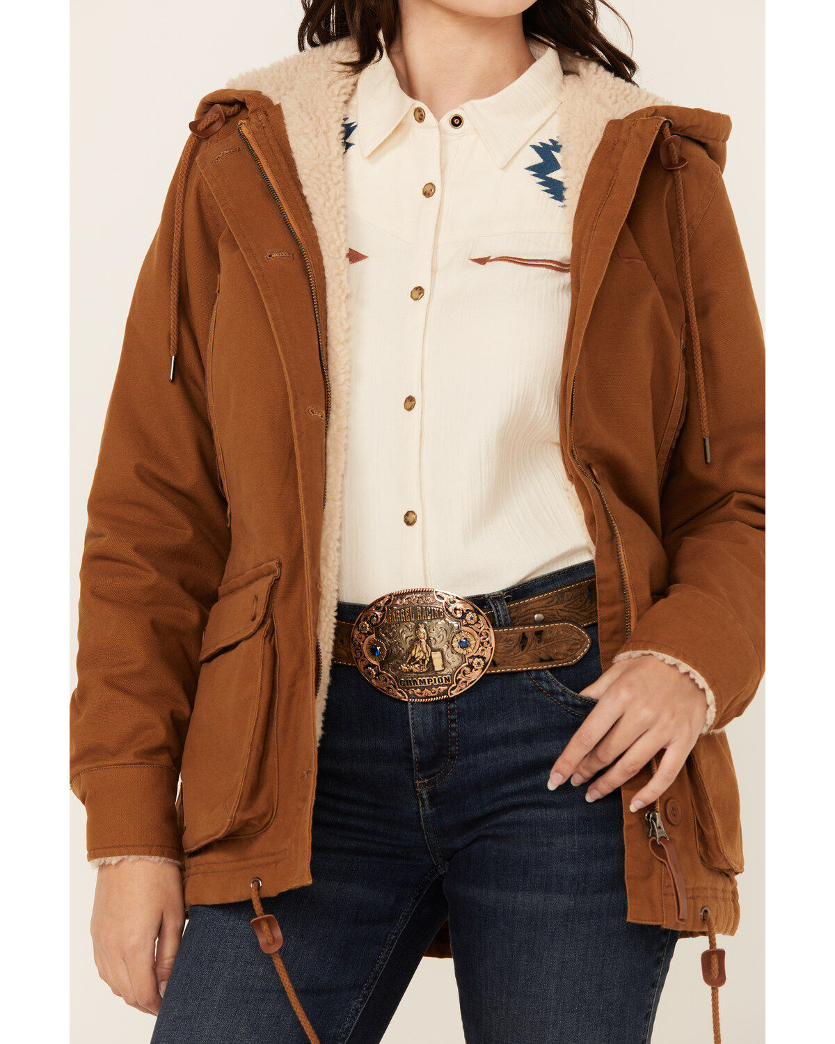 Image #3 - Kimes Ranch Women's Awa Sherpa Lined Jacket, Brown, hi-res