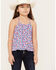 Image #1 - Molly Bracken Girls' Bow Tank Top, Blue, hi-res