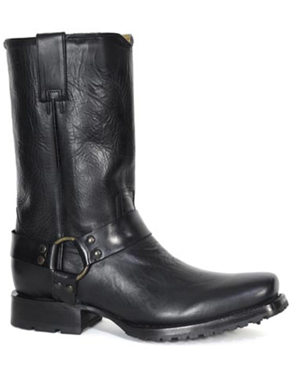 Stetson Men's Heritage Harness Motorcycle Boots - Square Toe, Black, hi-res