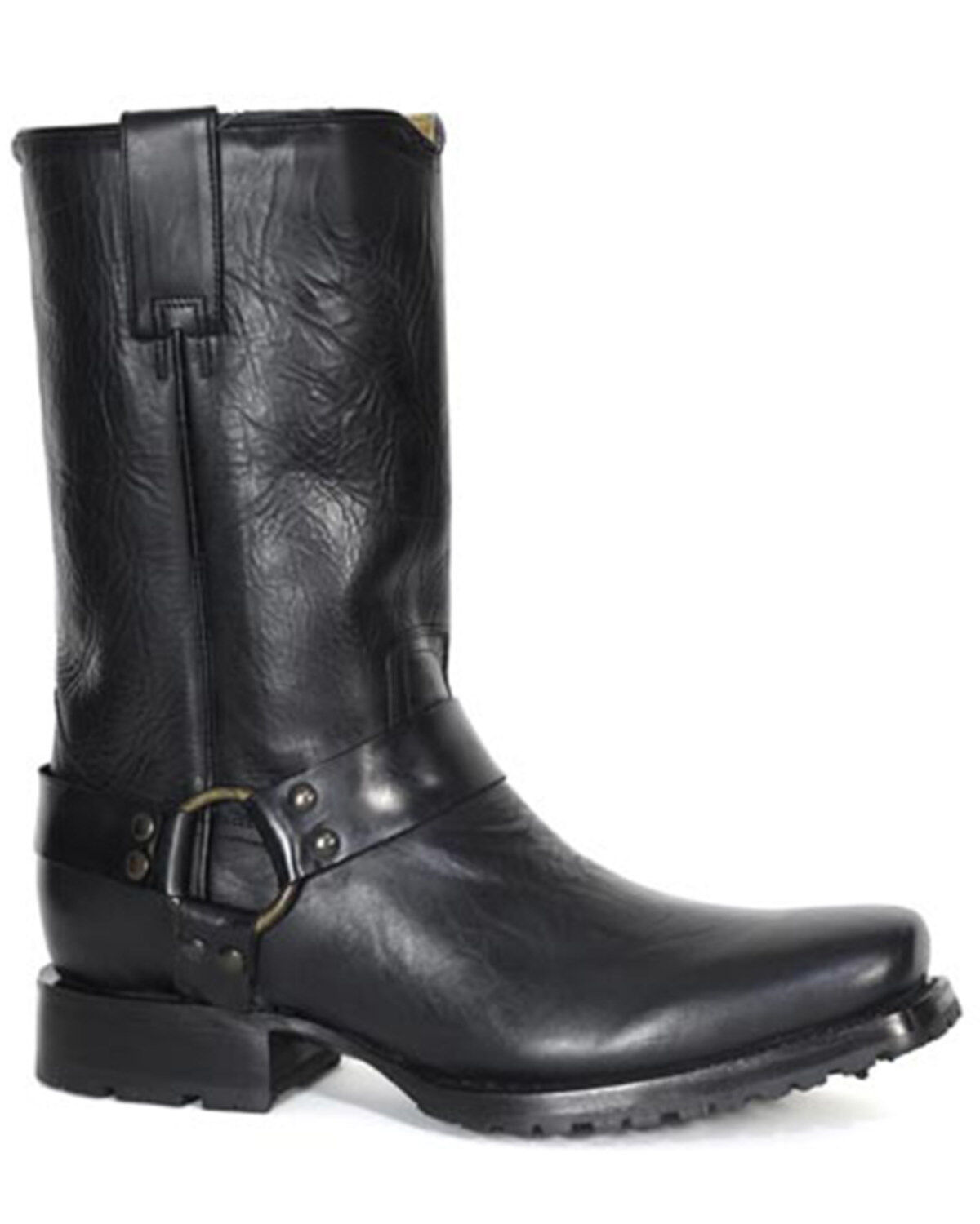 Image #1 - Stetson Men's Heritage Harness Motorcycle Boots - Square Toe, Black, hi-res