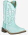Image #1 - Smoky Mountain Girls' Painted Prairie Performance Western Boots - Broad Square Toe, Blue, hi-res