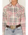 Image #3 - Wrangler Women's Plaid Print Long Sleeve Western Flannel Snap Shirt, Blush, hi-res