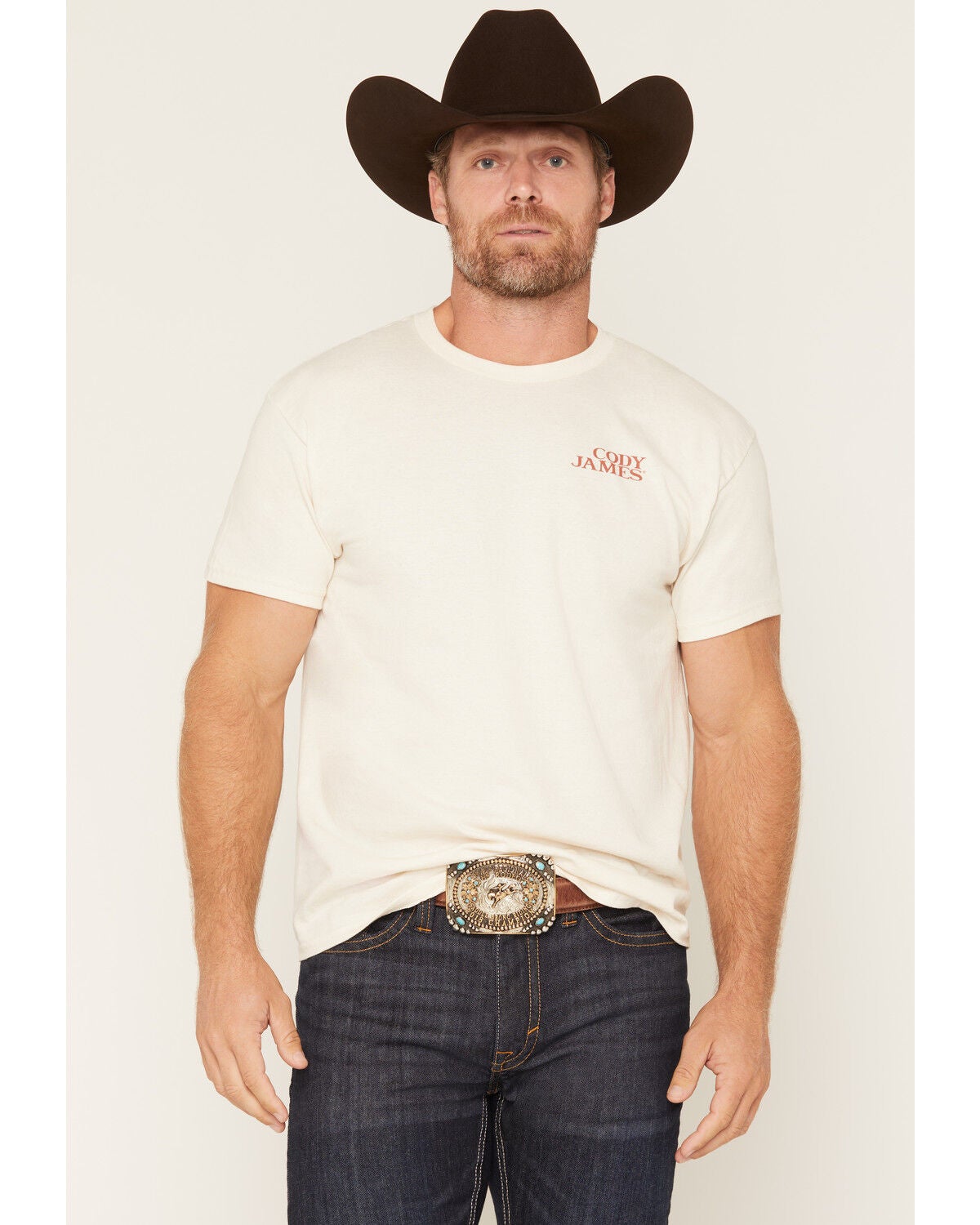 Image #2 - Cody James Men's Range Flag Short Sleeve Graphic T-Shirt, Natural, hi-res