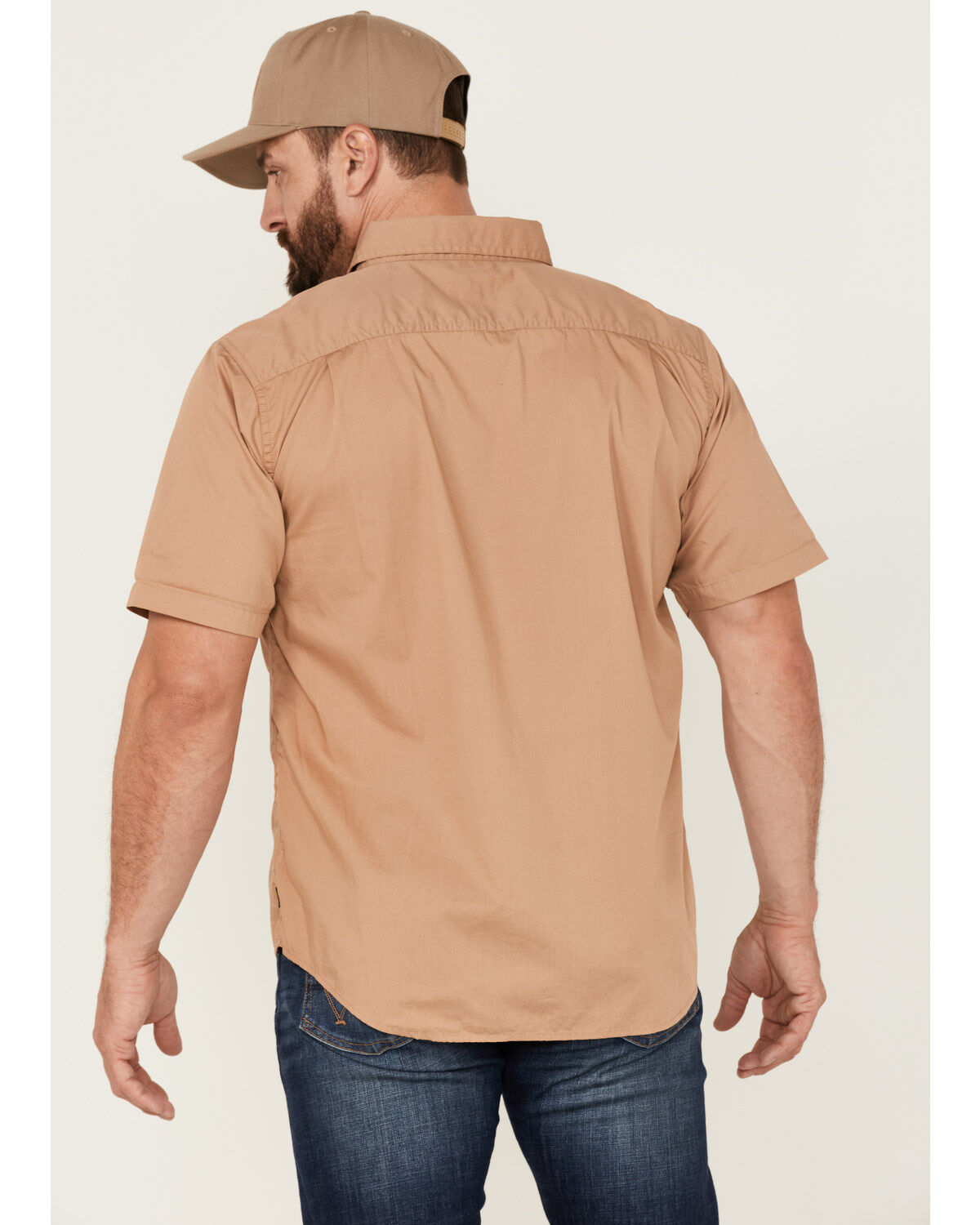 Image #4 - Brixton Men's Mojave Charter Solid Utility Button Down Western Shirt, Tan, hi-res