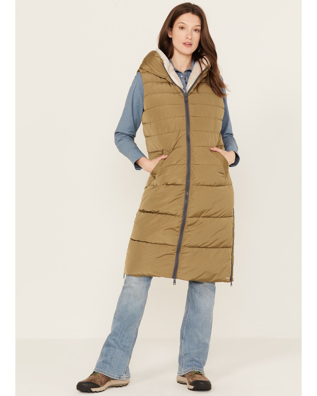 Rino & Pelle Women's Nicci Puff Vest, Olive, hi-res