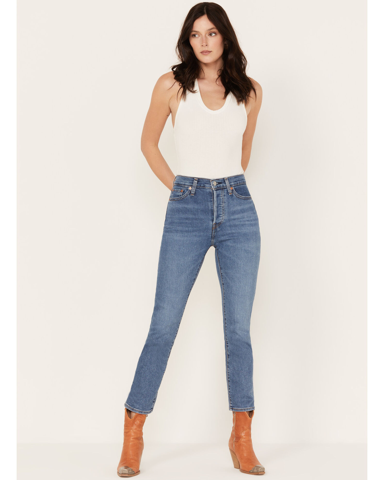 Image #1 - Levi's Women's Medium Wash Summer Love Wedgie Straight Jeans, Medium Wash, hi-res