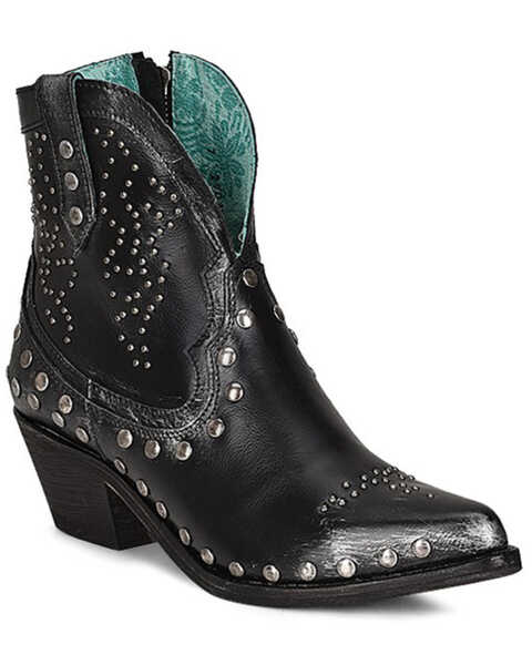 Corral Women's Studded Ankle Boots - Pointed Toe, Black