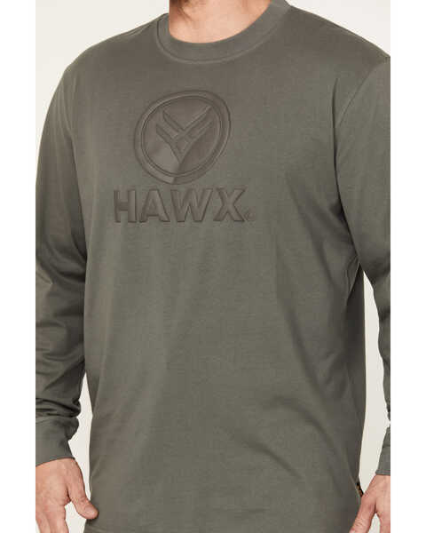 Image #3 - Hawx Men's Long Sleeve Graphic Work T-Shirt , Charcoal, hi-res