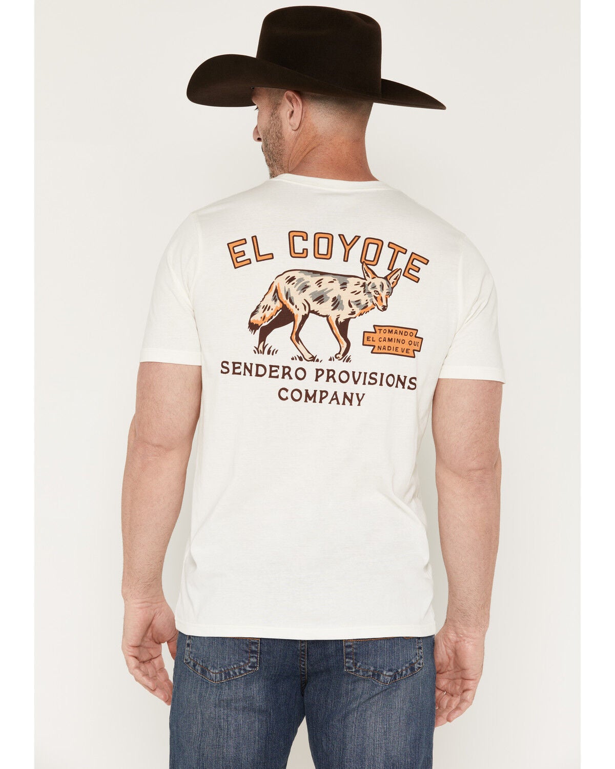 Sendero Provisions Men's Coyote Short Sleeve Graphic T-Shirt, White, hi-res