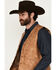 Image #2 - Cody James Men's Palomino Faux Leather Vest, Tan, hi-res