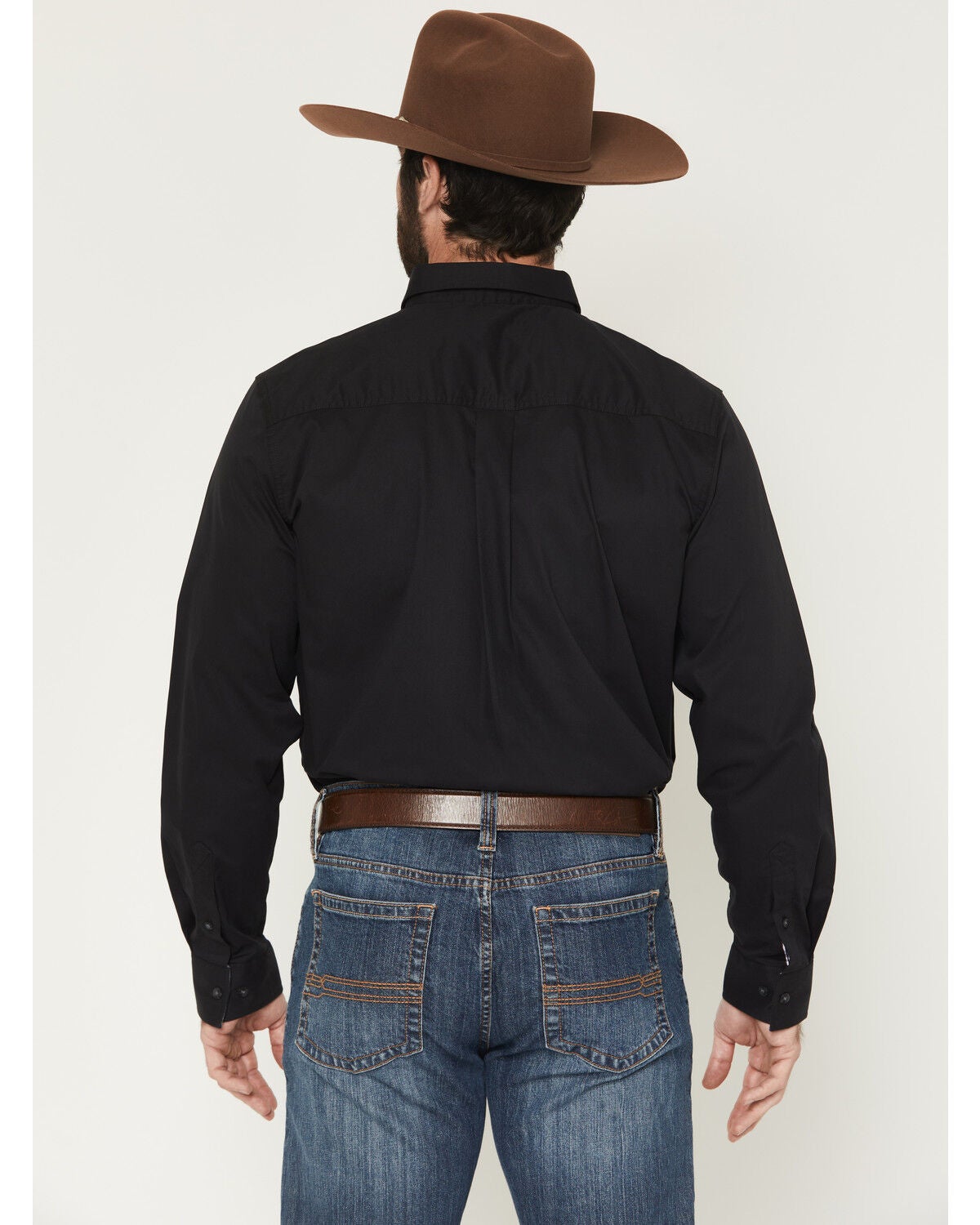 Image #4 - Cody James Men's Basic Solid Long Sleeve Button-Down Stretch Western Shirt, Black, hi-res