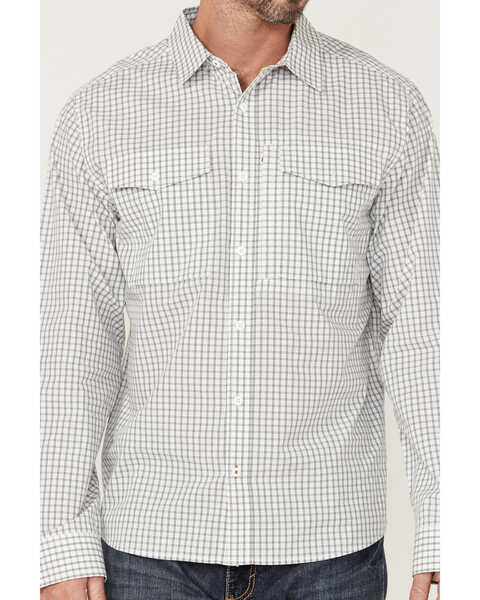 Image #3 - Brothers and Sons Men's Plaid Print Long Sleeve Button-Down Performance Shirt, Ivory, hi-res