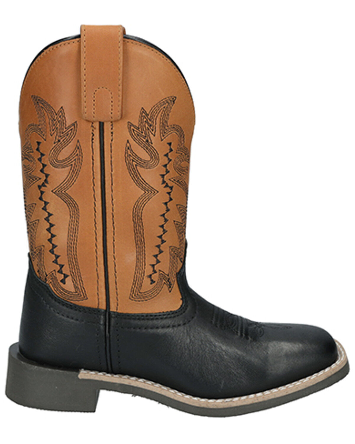 Image #2 - Smoky Mountain Boys' Garrett Western Boots - Broad Square Toe, Black/tan, hi-res