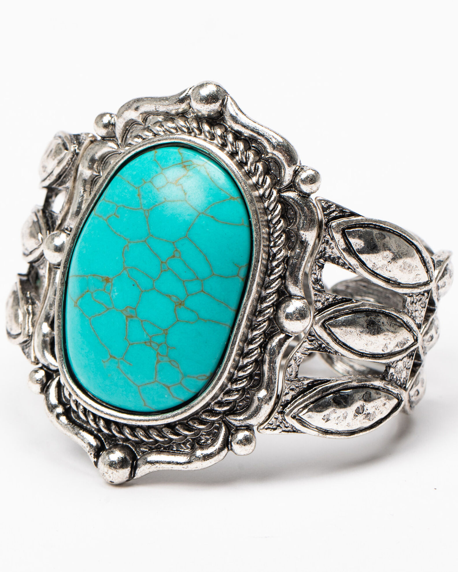 Shyanne Women's Roaming West Large Turquoise Stone Stretch Cuff