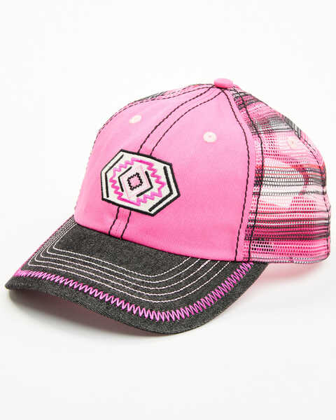 Trenditions Women's Catchfly Embroidered Southwestern Baseball Cap , Pink, hi-res