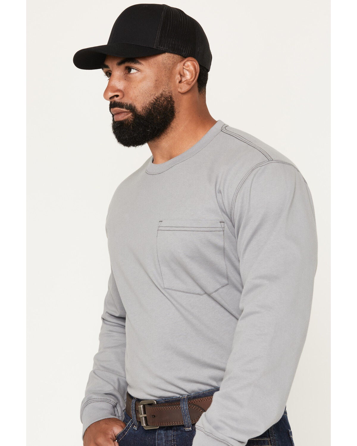 Image #2 - Cody James Men's FR Horns Long Sleeve Graphic Work T-Shirt, Charcoal, hi-res