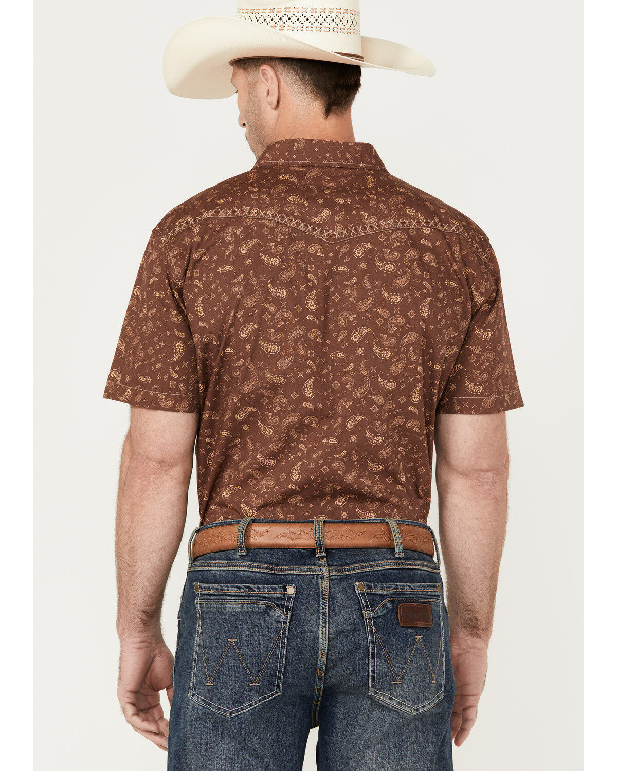 Image #4 - Cowboy Hardware Men's Roman Paisley Print Short Sleeve Western Snap Shirt, , hi-res