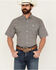 Image #1 - Cinch Men's Geo Print Short Sleeve Button-Down Western Shirt, Peach, hi-res