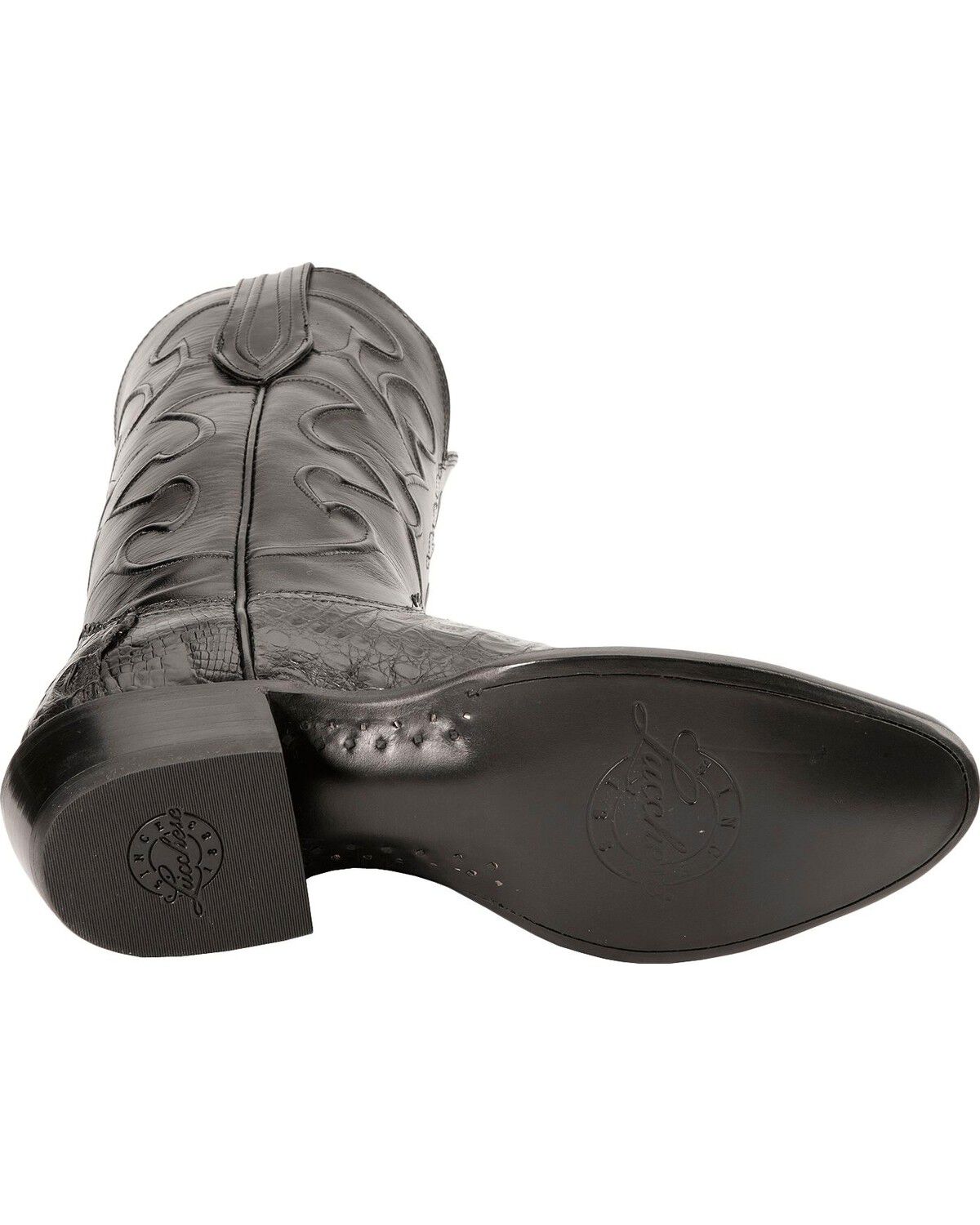 Image #5 - Lucchese Handmade 1883 Exotic Crocodile Belly Cowboy Boots - Round Toe, Black, hi-res