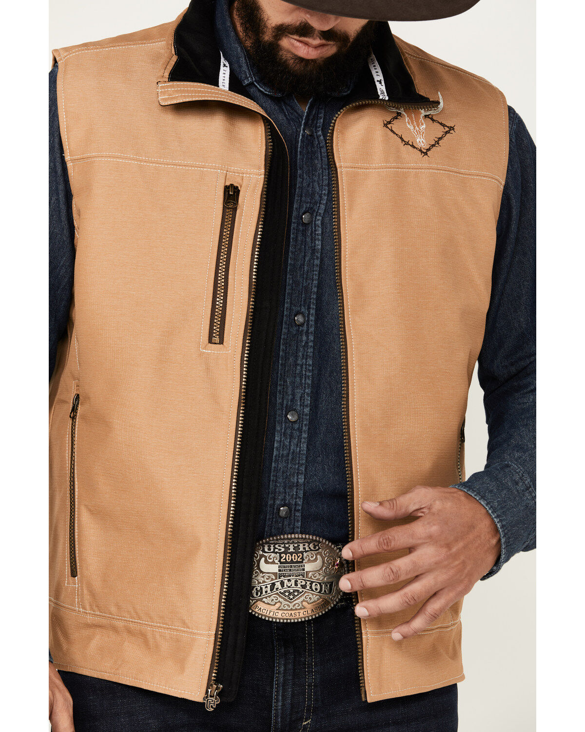 Image #3 - Cowboy Hardware Men's Buckskin Woodsman Tech Vest, Tan, hi-res