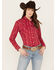 Image #1 - Rough Stock by Panhandle Women's Southwestern Print Long Sleeve Stretch Pearl Snap Western Shirt, , hi-res